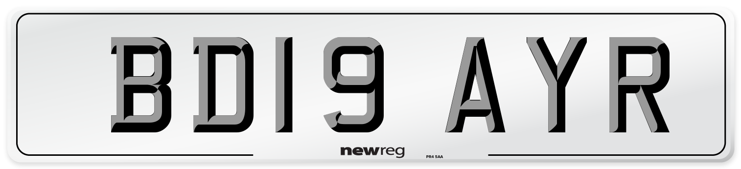 BD19 AYR Number Plate from New Reg
